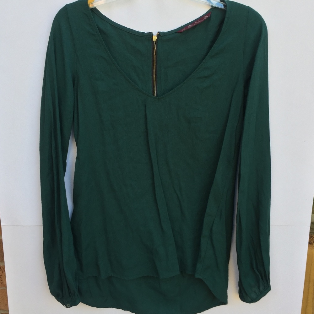 Zara Small Green long sleeve with back zipper Fall